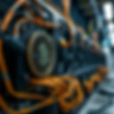 Visual representation of cryptocurrency mining equipment