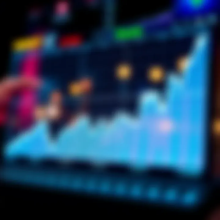 Graph displaying cryptocurrency market trends