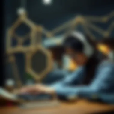 Conceptual image of blockchain technology impacting freelance work