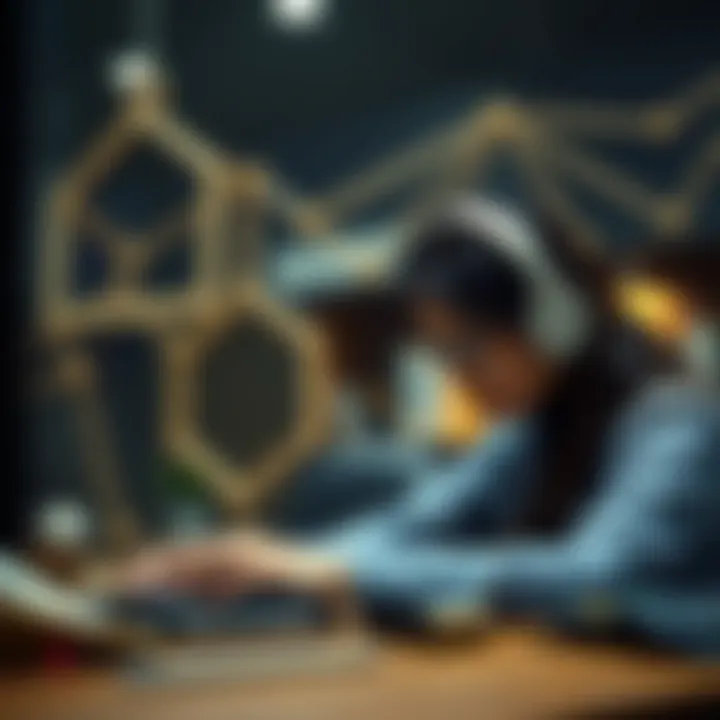 Conceptual image of blockchain technology impacting freelance work