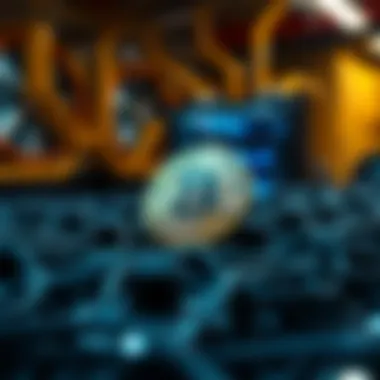 Blockchain Technology and Bitcoin Mining Conceptual depiction of blockchain technology in mining