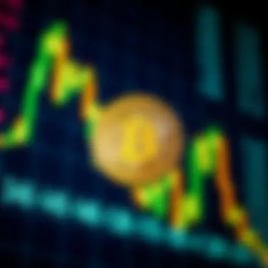 Coinbase logo against a stock market background