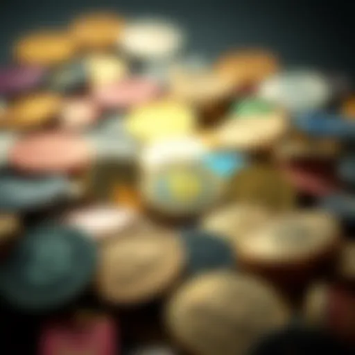 Diverse Game Tokens A visual representation of various game tokens