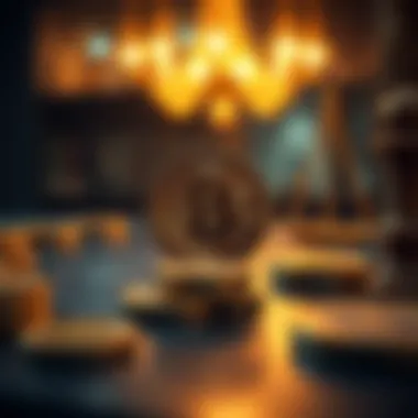 Artistic depiction of legal frameworks for cryptocurrencies