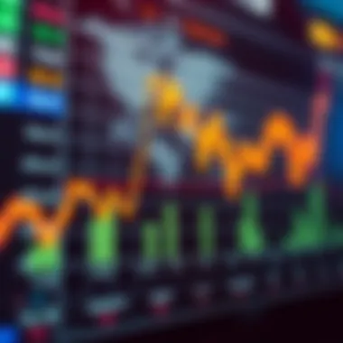 A graph depicting market trends and price fluctuations in cryptocurrencies
