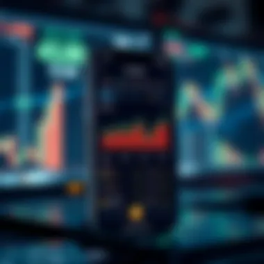 Cryptocurrency Market App Interface Overview of a cryptocurrency market app interface showcasing analytics