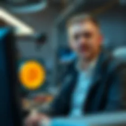 Portrait of James Howells in a tech environment