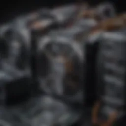 A detailed view of an ASIC miner highlighting its components