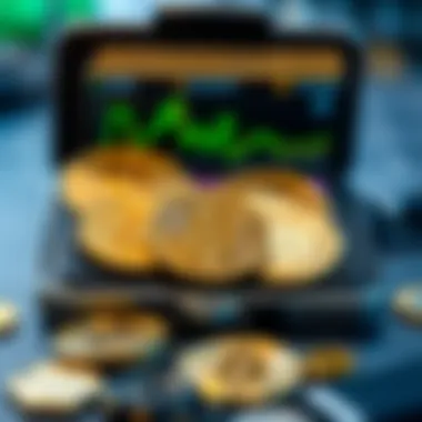 Digital Wallet with Cryptocurrencies A digital wallet displaying various cryptocurrencies