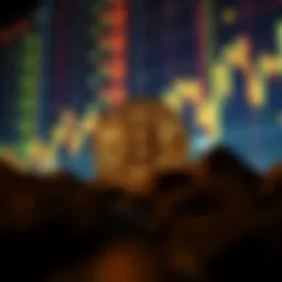 Bitcoin symbol against a digital backdrop