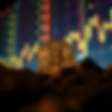 Bitcoin Symbol and Digital Landscape Bitcoin symbol against a digital backdrop