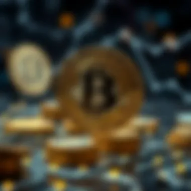 Visual representation of cryptocurrency and blockchain technology