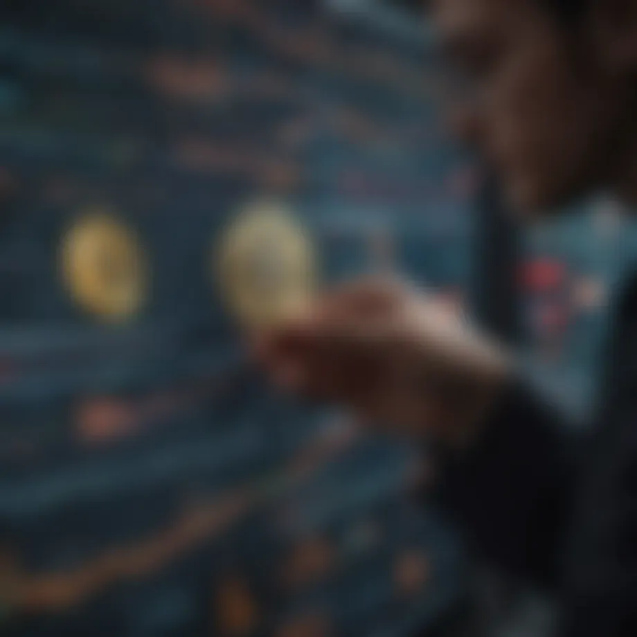 User examining cryptocurrency data analytics