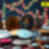 A digital representation of various altcoins in a vibrant crypto market