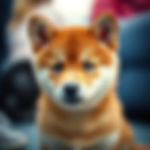 Charming Shiba Inu Puppy A close-up of a Shiba Inu puppy showcasing its distinctive features and charming expression