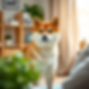 A picturesque setting depicting a Shiba Inu in a home environment, symbolizing responsible pet ownership