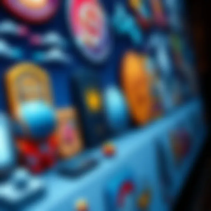 A close-up of a digital canvas featuring unique NFT creations