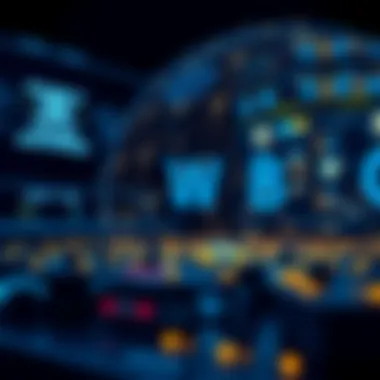 Conceptual graphic showing decentralized applications in action