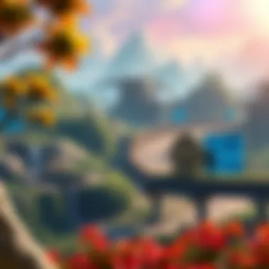 A vibrant digital landscape showcasing various play-to-earn game environments