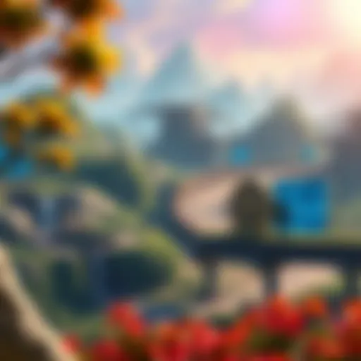 A vibrant digital landscape showcasing various play-to-earn game environments