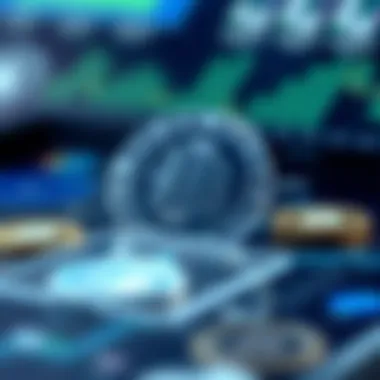 Illustration of a digital wallet interface with cryptocurrency symbols