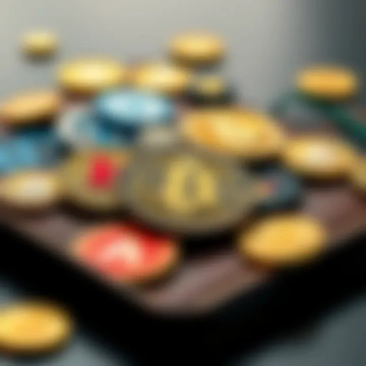 Conceptual image of various cryptocurrency exchange platforms