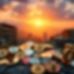 A visually striking representation of diverse altcoins