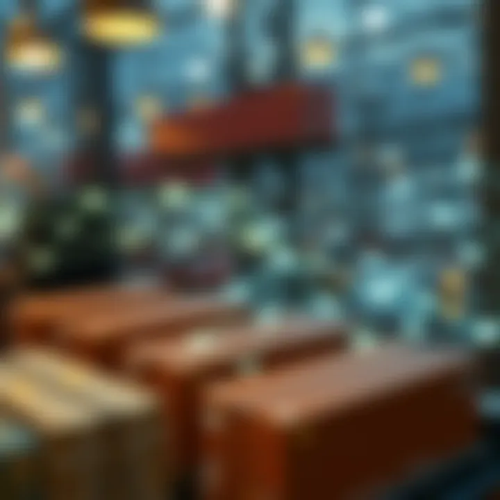 Blockchain network visualizing data flow in supply chains