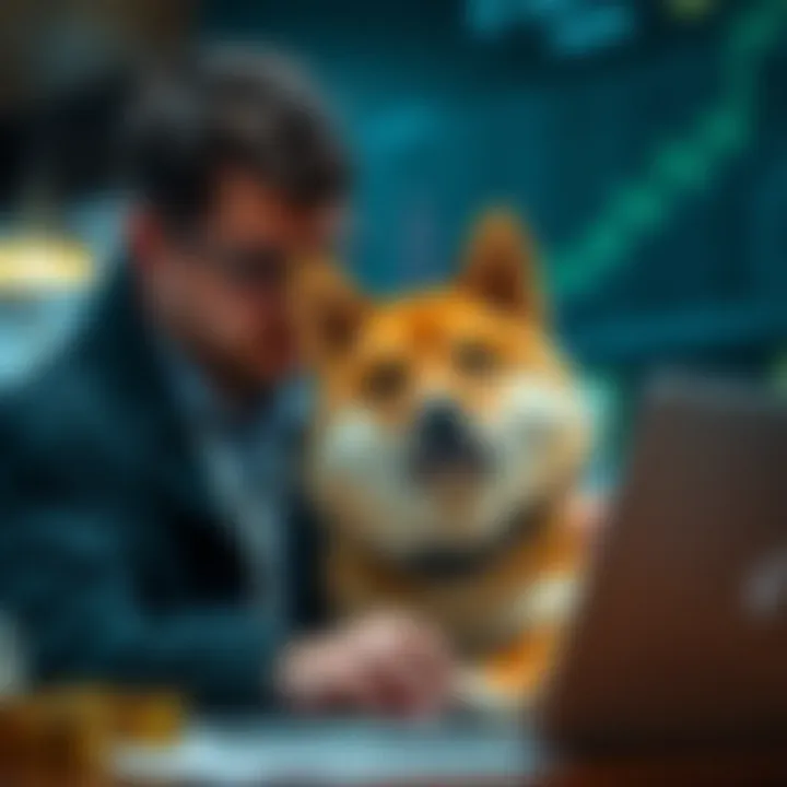 Analyzing Investment Strategies for Shiba Inu Person analyzing investment strategies for Shiba Inu