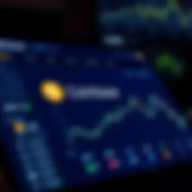 Illustration of Coinbase user interface for selling assets