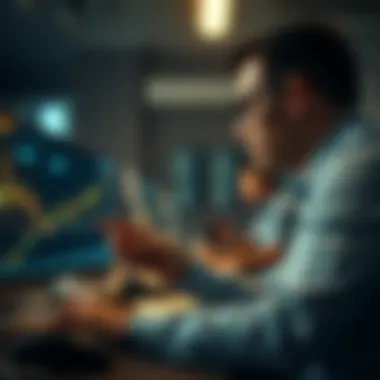 Visual representation of a trader analyzing support and resistance