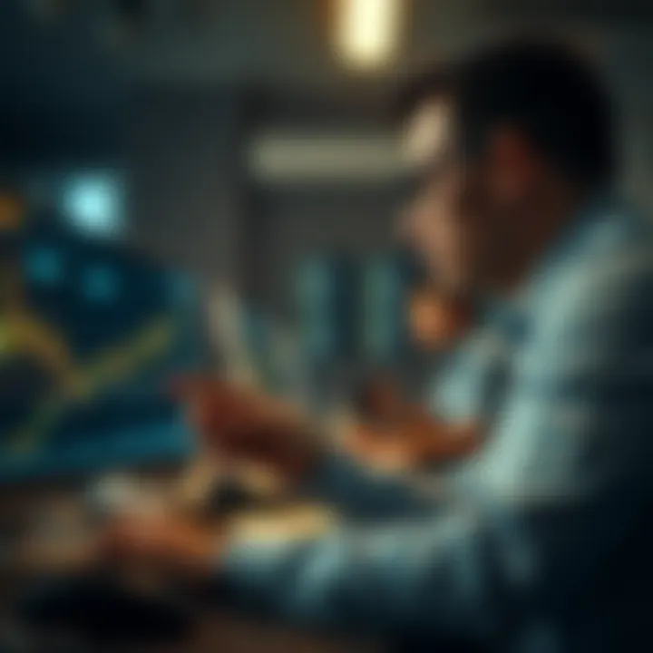 Visual representation of a trader analyzing support and resistance