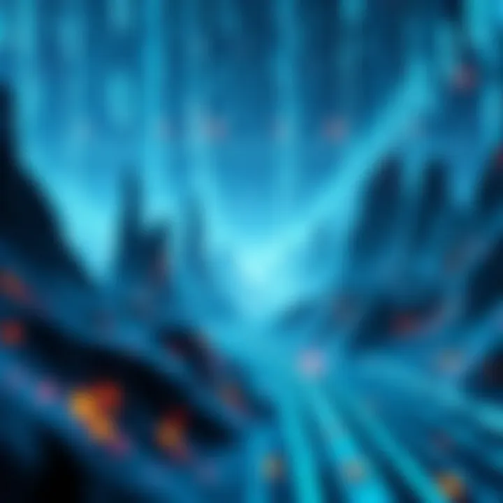 Cryptography in a Digital Realm A futuristic digital landscape illustrating cryptographic security