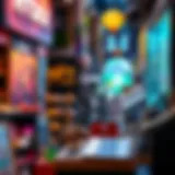 Vibrant NFT Marketplace Showcasing a vibrant NFT marketplace with diverse digital art pieces