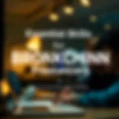 Graphic showing essential skills for blockchain freelancers