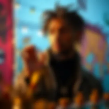 Evaluating Artist Credibility in NFTs Artist showcasing unique digital art