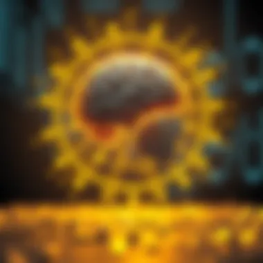 Artificial intelligence concept with digital brain