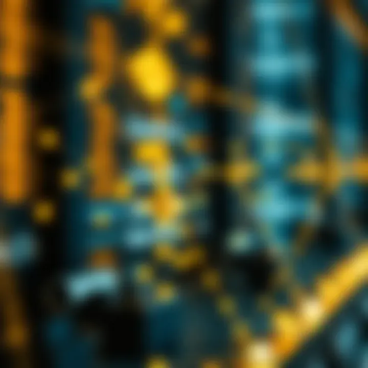 Blockchain technology representation with interconnected nodes