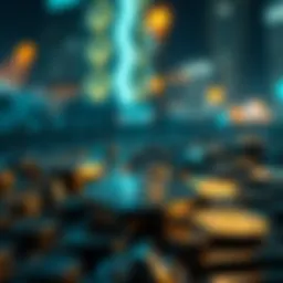 Visual representation of the blockchain technology behind NFTs