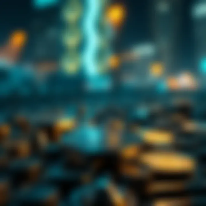 Visual representation of the blockchain technology behind NFTs