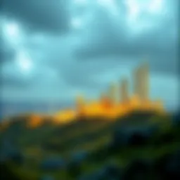 A digital landscape representing cryptocurrency growth