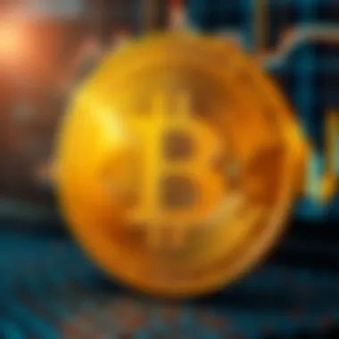 Bitcoin Symbol: A Digital Icon Graphical representation of Bitcoin symbol against a digital backdrop