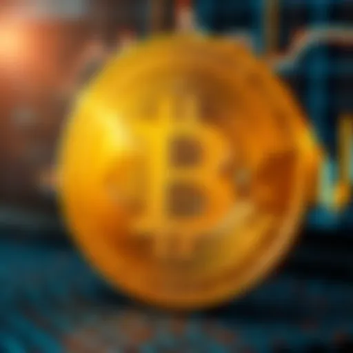 Bitcoin Symbol: A Digital Icon Graphical representation of Bitcoin symbol against a digital backdrop