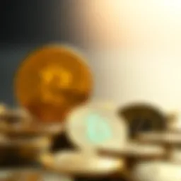 Abstract representation of cryptocurrency tokens