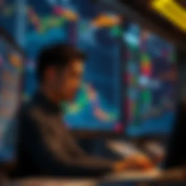 A trader analyzing cryptocurrency data on a digital platform