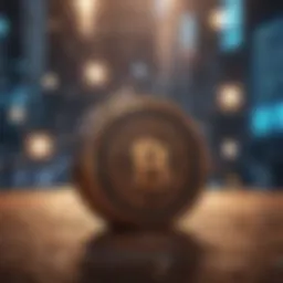 Detailed illustration of a blockchain network with airdrop token integration