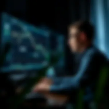 Ethereum Trading Strategies An investor analyzing Ethereum trading strategies on a computer