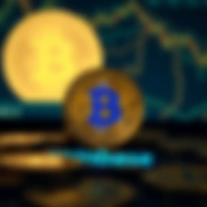 Coinbase logo with digital currency backdrop