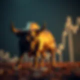 Symbolic representation of a bull market with upward trends.