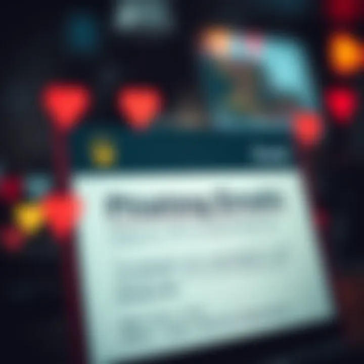 A visual representation of a phishing email, highlighting key indicators that reveal it as a scam.